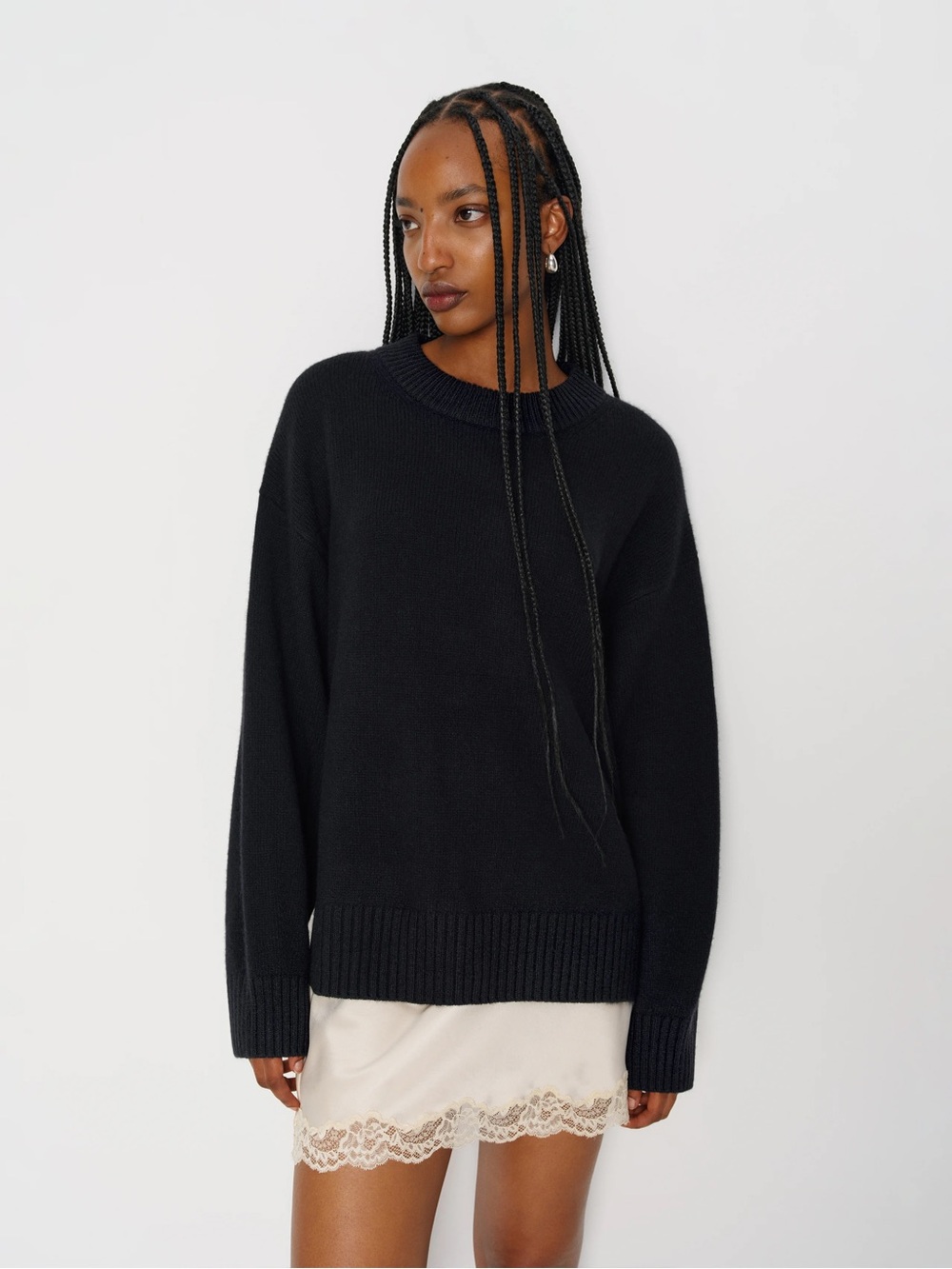 NWT Reformation black cove cashmere sweater
